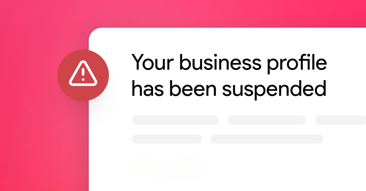 Google Business Profile suspension notification